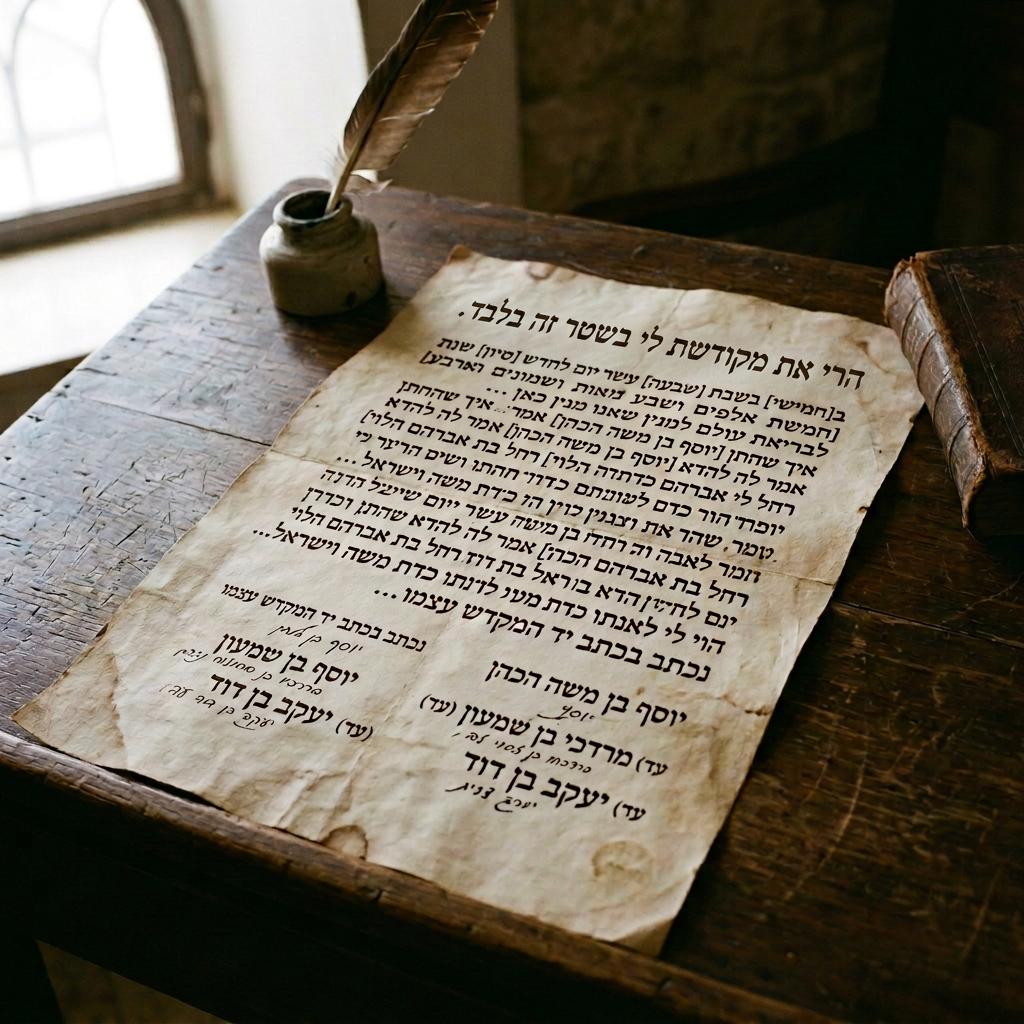 שטר קידושין שנכתב בכתב יד המקדש
