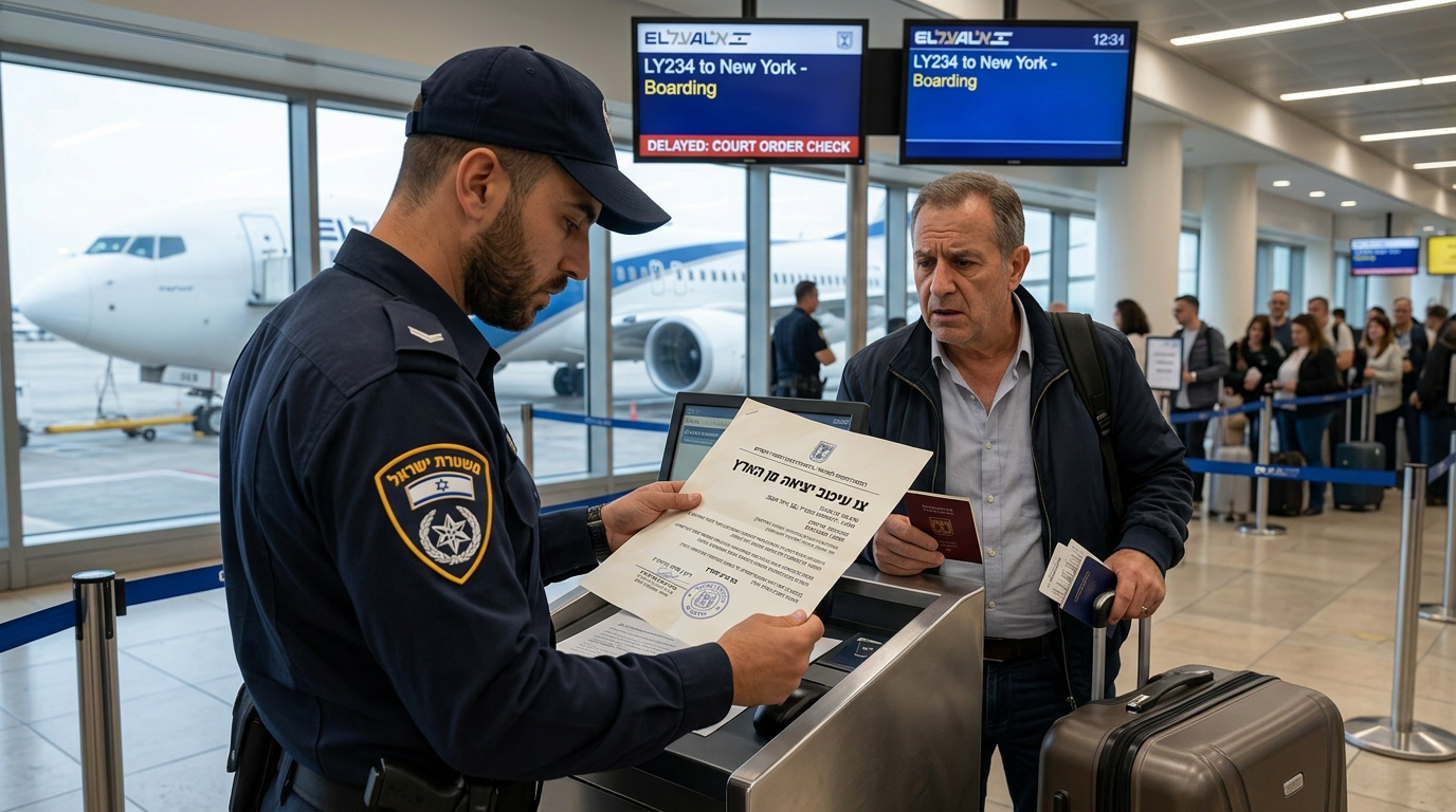 דחיית בקשת עיכוב יציאה המיועדת לכאורה לשמש 'אמצעי אכיפה' גרידא בהעדר יסוד בדין לכך ובהעדר המידתיות בין תכלית זו לפגיעה בחופש התנועה – 1576633-9 – ביה"ד אריאל